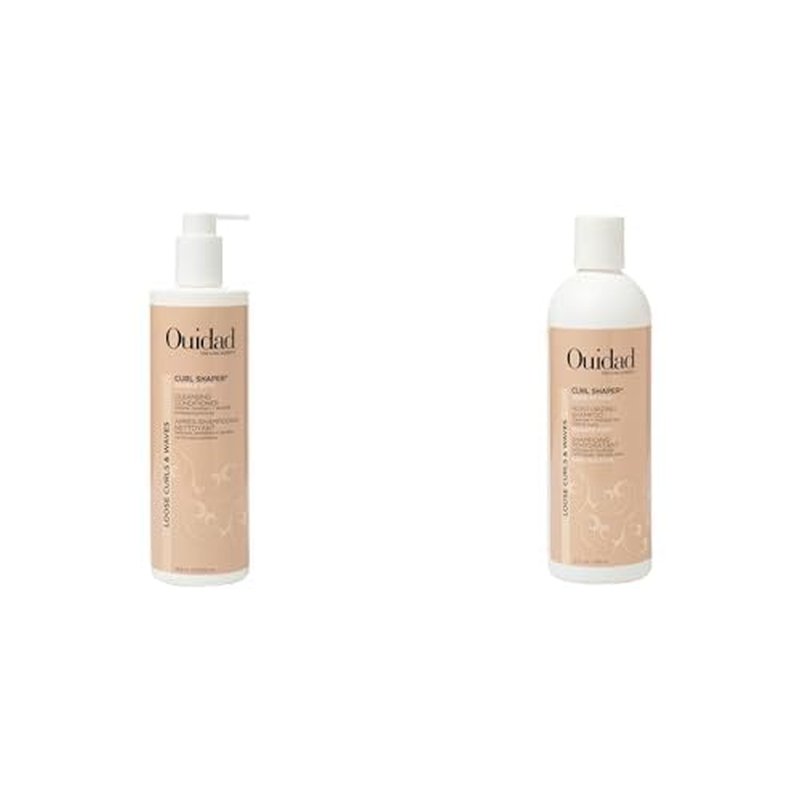 Ouidad Curl Shaper Hair Care Set | Weightless Cleansing Conditioner 16 Fl Oz & Moisture Restoring Shampoo 12 Fl Oz