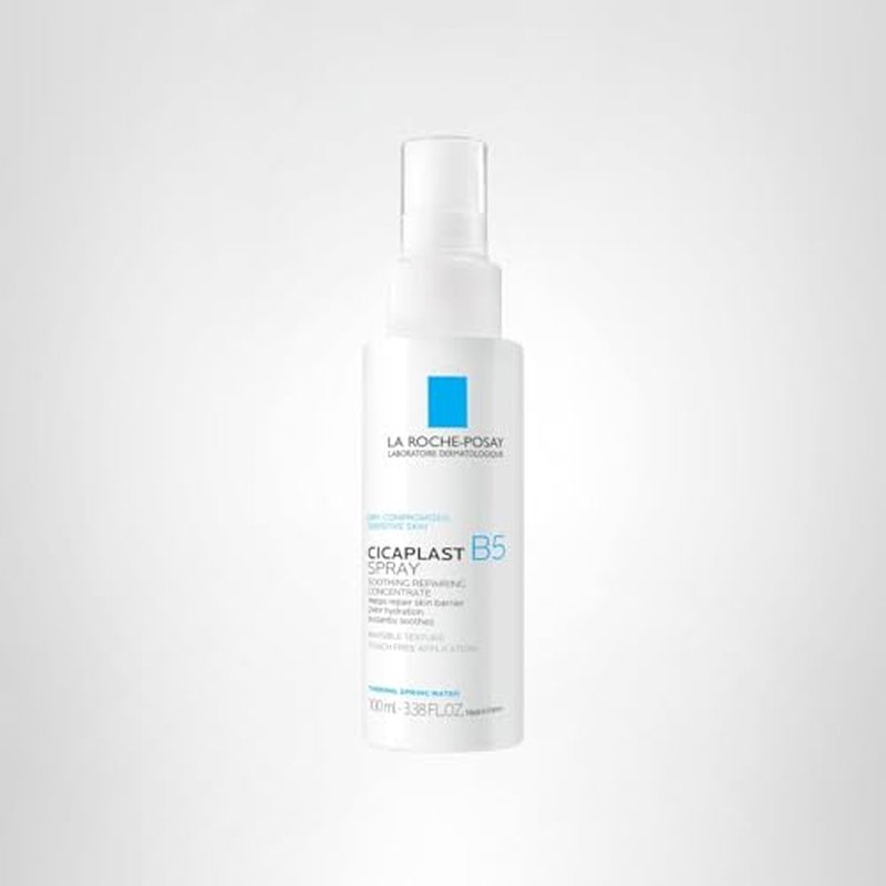 La Roche-Posay Cicaplast B5 Spray With Vitamin B5 Panthenol & Madecassoside, Hydrating Face Mist For Skin Barrier Repair, Soothing Touch-Free Face & Body Spray, Sensitive Skin & Dermatologist Tested