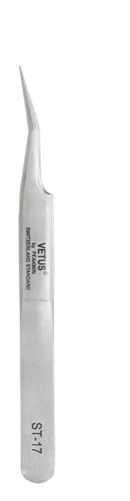 Alluring Slighty Curved St-17 Tweezers for Eyelash Extension By Vetus