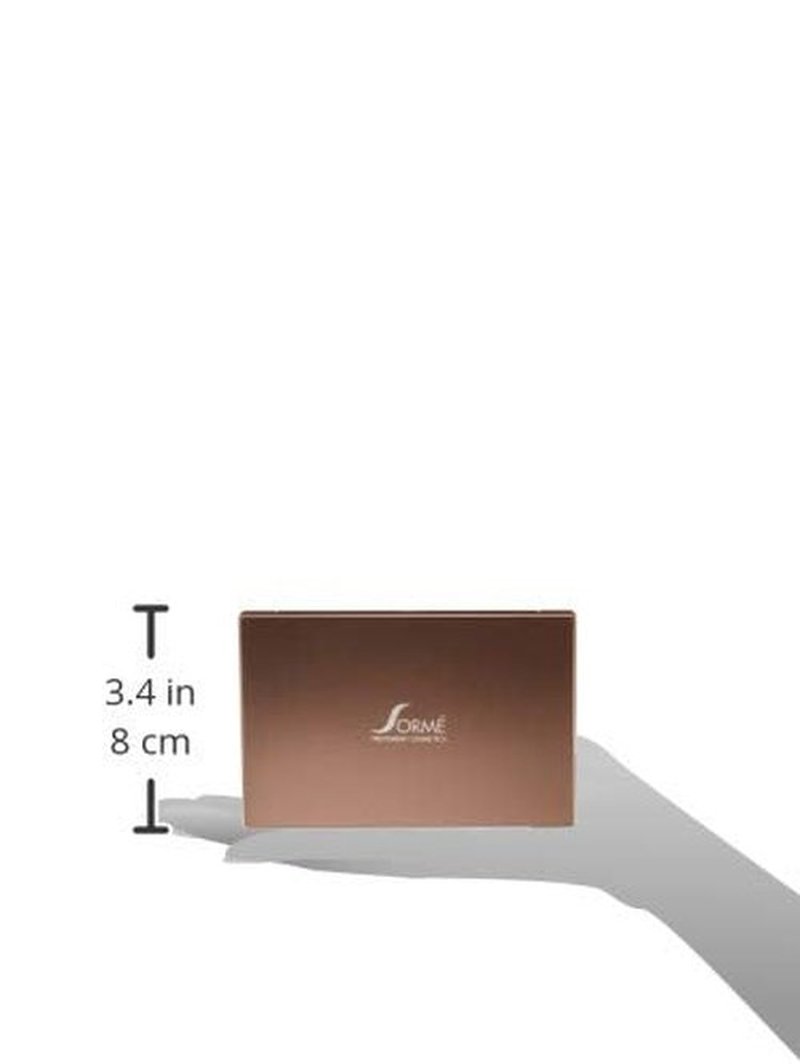 Sorme Cosmetics Accented Hues Eyeshadow Palette - Warm 0.64oz | 8 Blendable Metallic, Shimmer & Matte Shades | Dual-Ended Brush Included