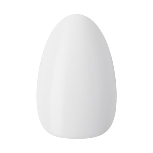 KISS CORE Color Press On Nails Almond, Lyrical, White, 32 Count