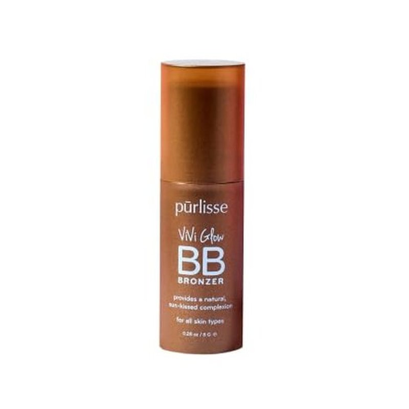pūrlisse ViVi Glow BB Bronzer Stick - Creamy, Blendable Stick Bronzer for Sculpting & Defining - Dewy, Hydrating Formula with Hyaluronic Acid, Jasmine & Cornelian Cherry - Deep Bronze (0.28 oz)