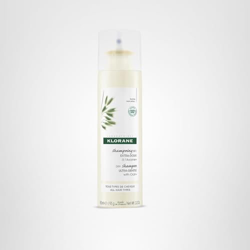 Klorane Ultra Gentle Dry Shampoo with Oat+ - Gentle Formula - Instantly Revives Hair and Eliminates Odor, Dirt, and Oils - Hypoallergenic & Vegan - Paraben & Sulfate-Free - 3.2 oz.