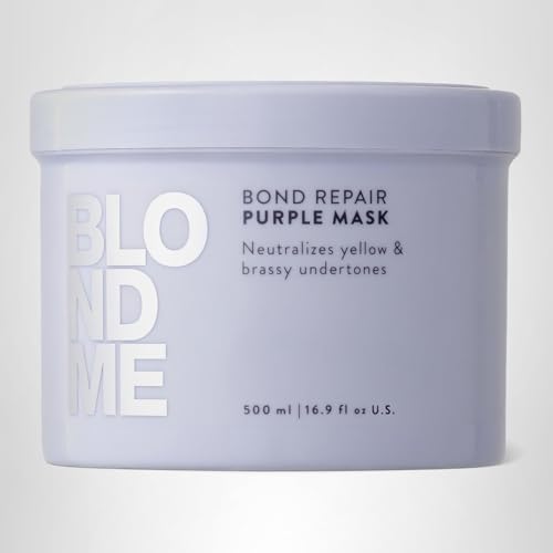 BlondMe Bond Repair Purple Mask for Blonde Hair | Neutralizes Yellow & Brassy Tones | Maintain, Refresh, & Enrich | For Moisturized, Healthy-Looking Cool-Toned Blondes