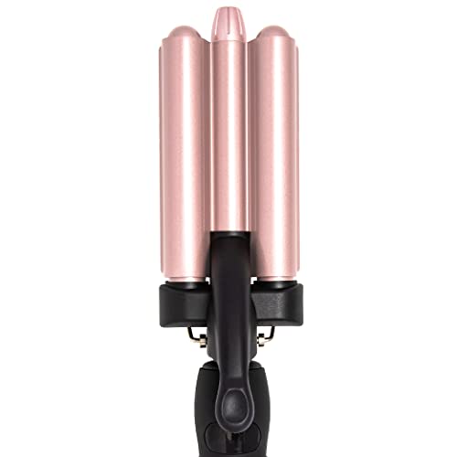 The Beachwaver Co. 3B Waver - Midnight Rose | Triple Barrel Hair Waver for Mermaid Waves | Professional Curling Iron with Adjustable Temperature, LED Screen, and Ceramic Barrels