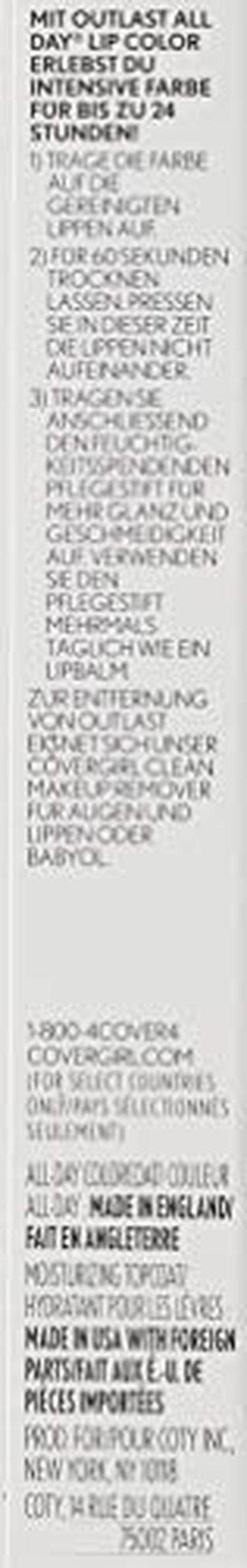 COVERGIRL Outlast All-Day Lip Color With Topcoat, My Papaya (Pack of 2)