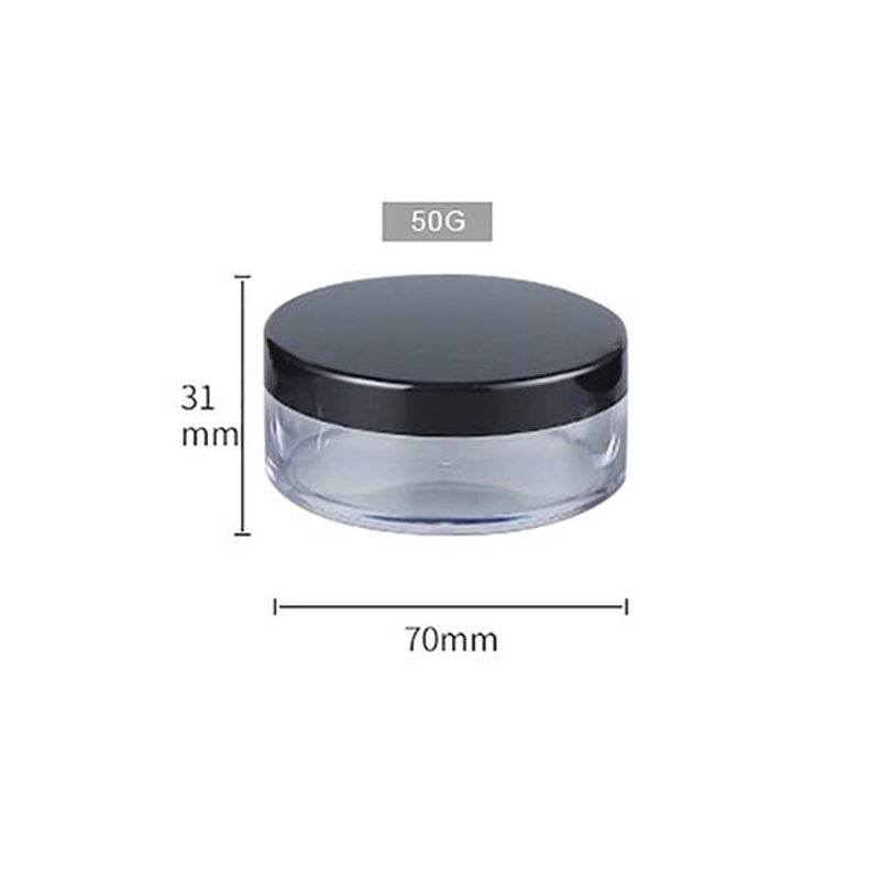 ccHuDE 2 Pcs 50g Plastic Loose Powder Case Empty Cosmetic Powder Container Refillable Makeup Powder Jar Portable Powder Box for Travel