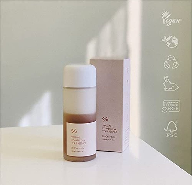 Dr.Ceuracle Vegan Kombucha Tea Essence 5.07 fl.oz. | Detoxifying impurities for healthy complexion and providing hydration, Vegan all in one essence for All skin Types with Kombucha Tea Extract