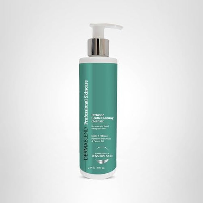 Dermablend Prebiotic Gentle Foaming Cleanser - 8 fl oz, Light Foam Cleanser Removes Makeup & Impurities, Prebiotic Inulin, Probiotics, & Hyaluronic Acid, Ideal for Sensitive Skin, Fragrance-Free