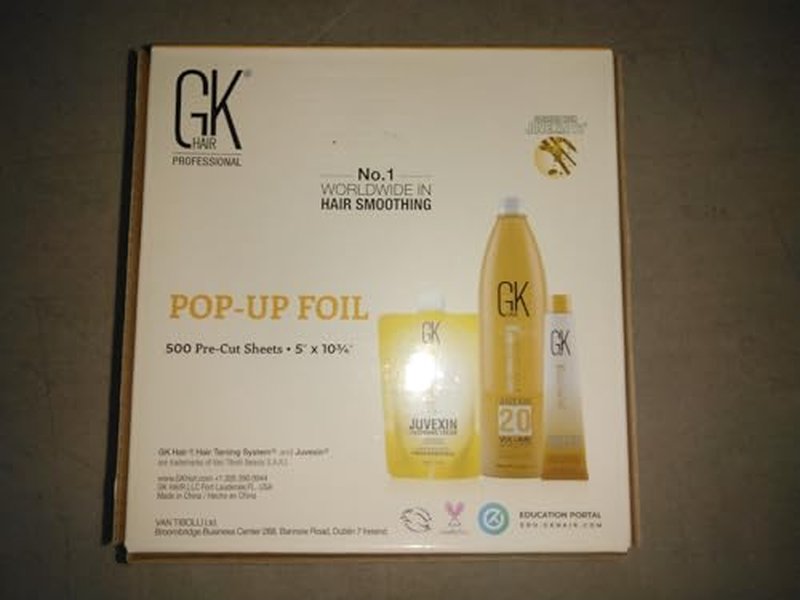 GK Hair Pop-up Foil with Box of 250 Sheets for Hairs Coloring – Premium Silver Aluminum Foil for Hair Highlighting, Coloring, and Dyeing