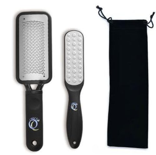 CHICSO 2 PCS Stainless Steel Profession Foot Callus Remover with Storage Bag