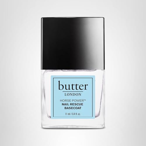 butter LONDON Base Coat Nail Polish, Horse Power - Nail Rescue Basecoat Helps Restore & Repair Damaged Nails - Nail Strengthener Helps Nail Growth & Prevent Staining - Cruelty & Gluten Free Nail Care