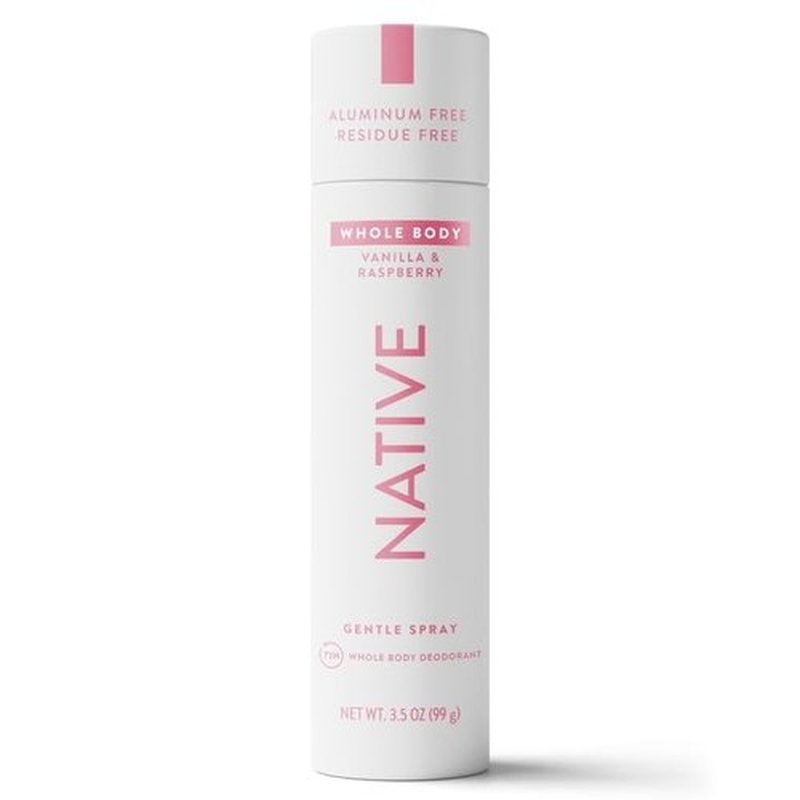 Native Whole Body Deodorant Spray - 72 Hour Aluminum-Free Formula | Vanilla & Raspberry, 3.5oz
