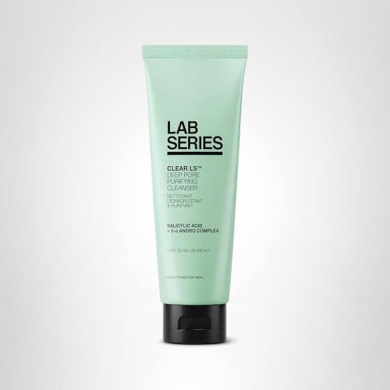Lab Series Men's Clear LS Deep Pore Purifying Face Wash with Salicylic Acid - Cleanser Suitable for Acne Prone Skin - Skin Care for Men - Dermatologist tested, 4.2 Fl Oz