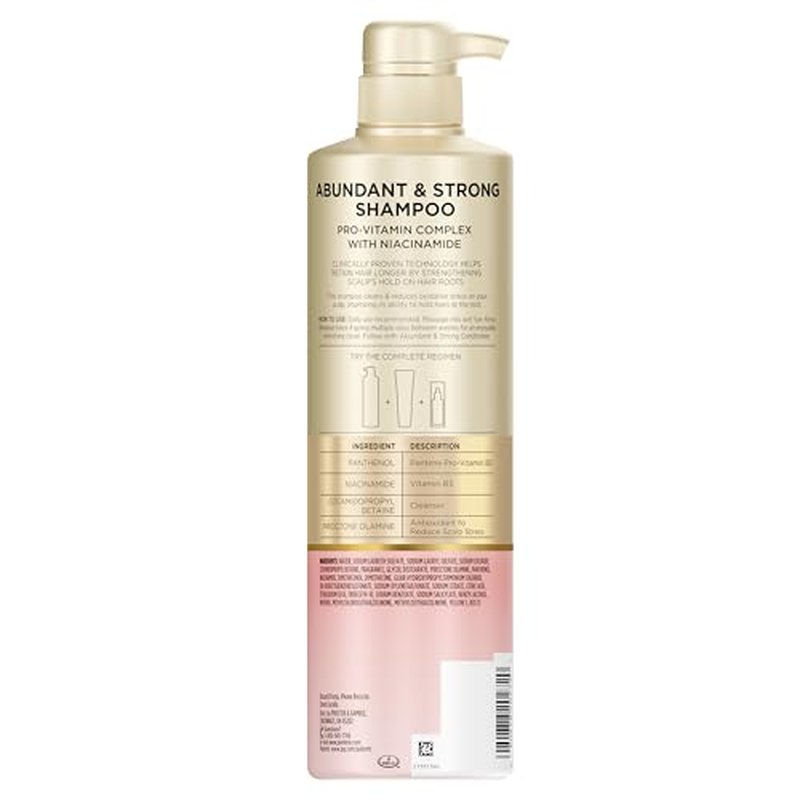 Pantene Abundant & Strong Shampoo, Strengthens Scalp's Hold on Hair Roots, 13.5 oz