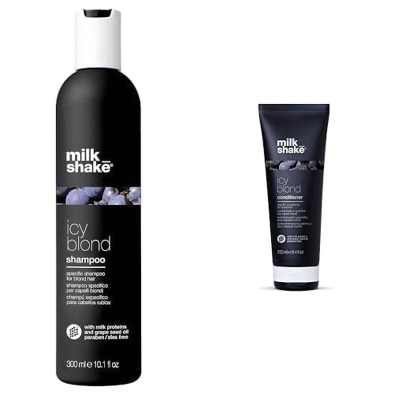 Milk_Shake Icy Blond Shampoo & Conditioner - Black Pigment for Light Blonde & Platinum Hair