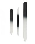 Professional Glass Nail File Set, 3-Piece Crystal Files with Case. Glass Nail File Set Includes a Nail File, Cuticle Pusher, and Nail Buffer, Manicure Tools, Black Gradient