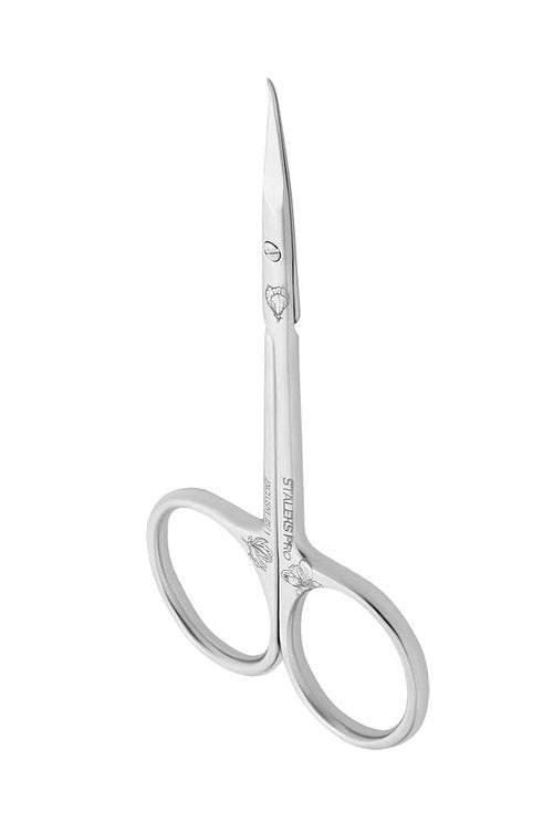 Staleks Exclusive 23 Type 1 Hook-shaped blade Cuticle Scissors (Magnolia) – Enhanced Visibility, Medium Handles