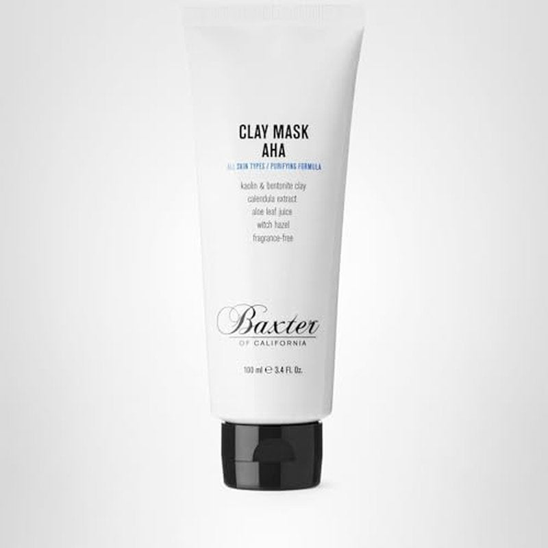 Baxter of California Purify Clay Mask AHA for Men | Kaolin Clay & Bentonite Clay | Fragrance-Free | Spot Treatments | All Skin Types | 3.4 fl oz.