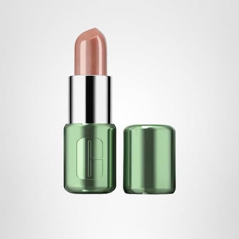 Clinique Pop Longwear Lipstick | Long Lasting, Satin, Matte + Shine, Bare Pop, 1 Count