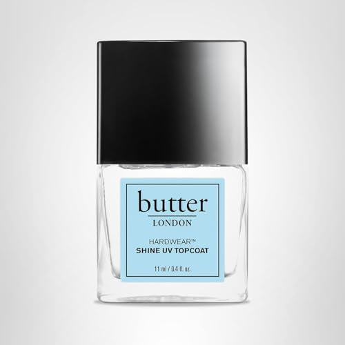 butter LONDON Shine UV Top Coat Nail Polish, Hardwear - Sheer Coverage with Glossy Finish - Quick-Drying Topcoat is Helps Prevent Chipping & Smudging - UV Protection for Long Lasting Radiant Color