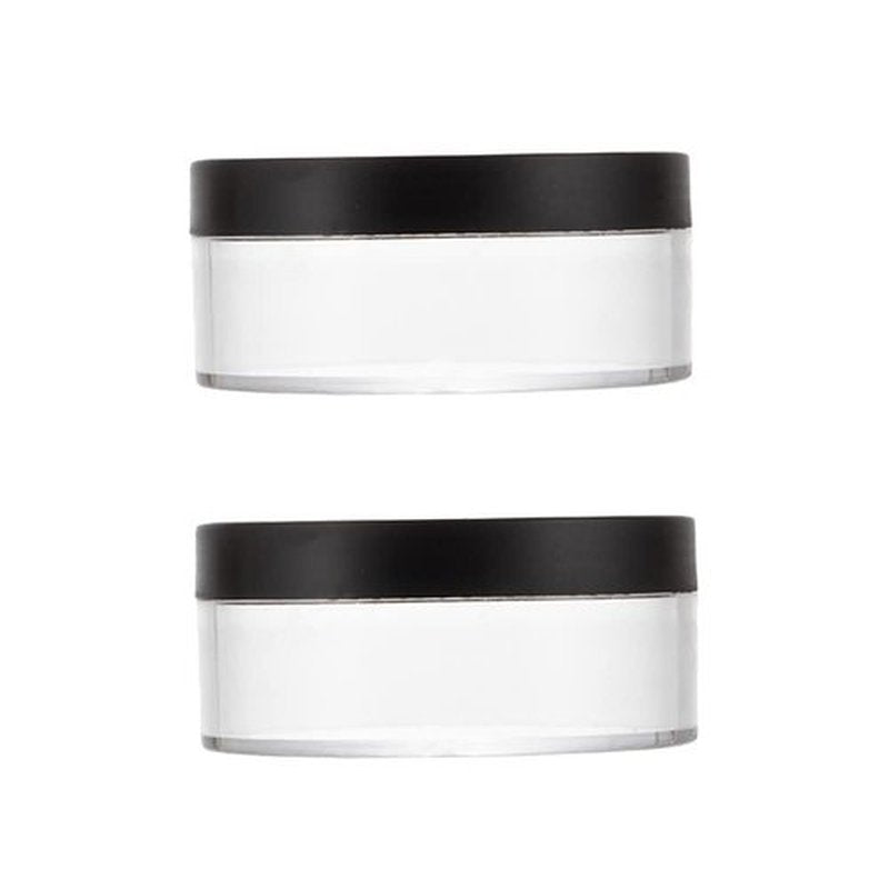 ccHuDE 2 Pcs 50g Plastic Loose Powder Case Empty Cosmetic Powder Container Refillable Makeup Powder Jar Portable Powder Box for Travel