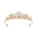 JWICOS Tiaras for Women Birthday Crown Rhinestone Tiara Princess Crown for Bridal Wedding Prom Birthday Party Halloween Costumes Hair Accessories for Women Brides (Gold)