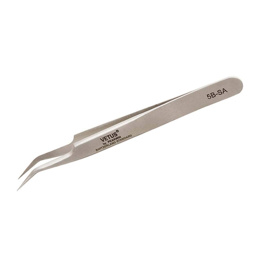 Vetus Professional Lash Tweezers 5B-SA by MA LASH - Premium Swiss Quality Tweezers for Eyelash Extensions | Precision Isolation & Application | Classic & Volume Lashes | Durable & Easy to Use