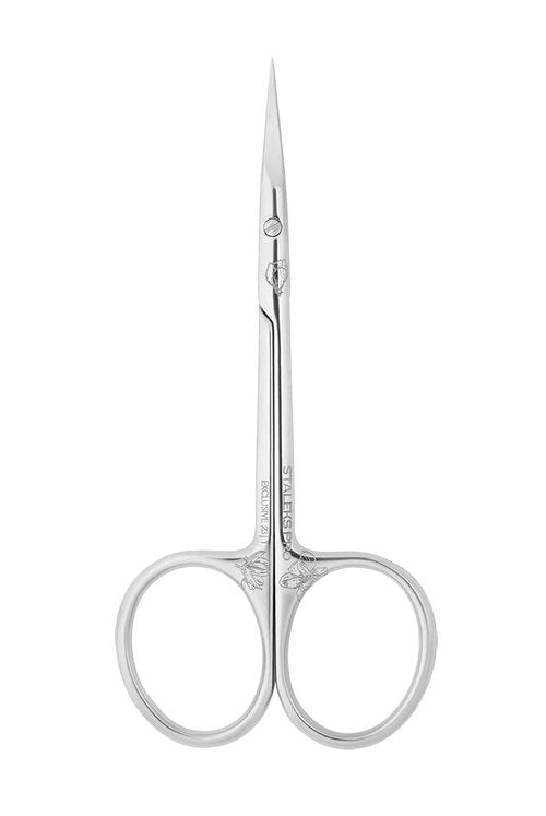 Staleks Exclusive 23 Type 1 Hook-shaped blade Cuticle Scissors (Magnolia) – Enhanced Visibility, Medium Handles