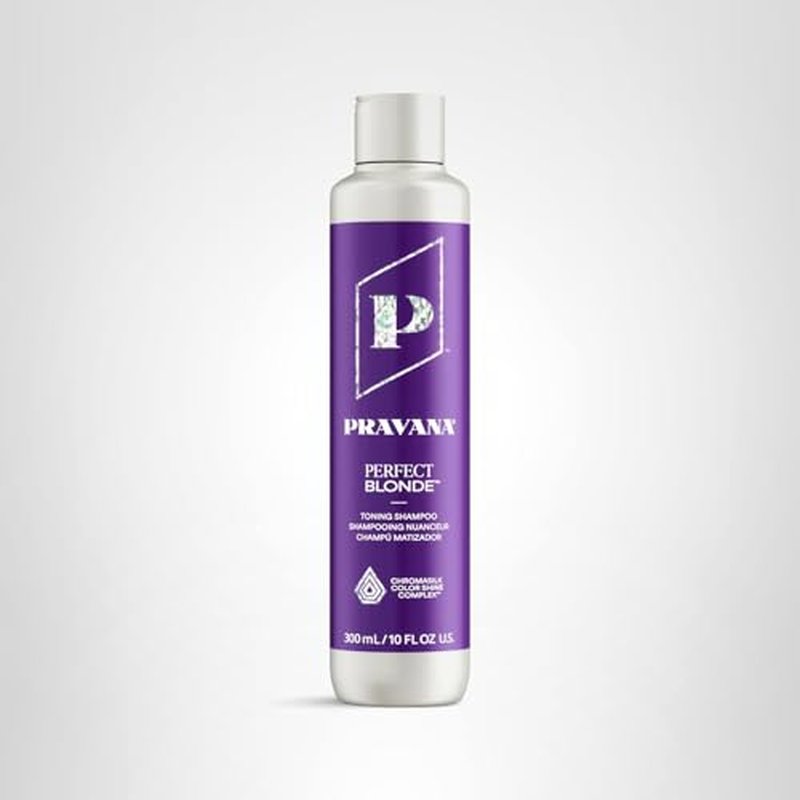 Pravana The Perfect Blonde Purple Toning Shampoo | Neutralizes Brassy, Yellow Tones | For Color-Treated Hair | Chromasilk Enhances Shine & Protection | Vegan, Paraben & Sulfate Free | 10 Fl Oz