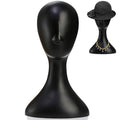 Acshio Professional Plastic Mannequin Head, 16 Inch Model Wig Head Stand with Neck for Women Men, Styling Making Display Holder with Jack for Hat, Mask, Headdress, Necklace, Black