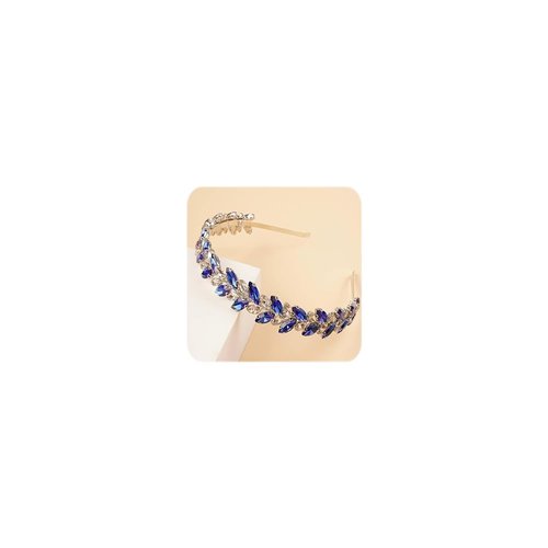 Beryuan Bridal Tiaras and Crowns: Crystal Wedding Headband with Blue Teardrop Crystals for Women and Flower Girls