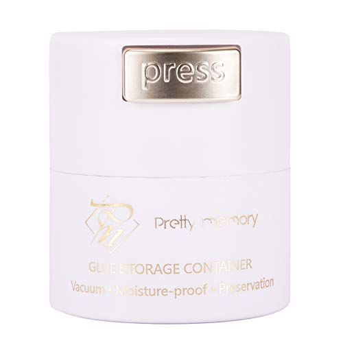"N/A" Pretty memory Glue Storage Container Eyelash Extensions Sealed Lash Glue Holder Adhesive Tank Jar Stand Lash Artists Tool, White