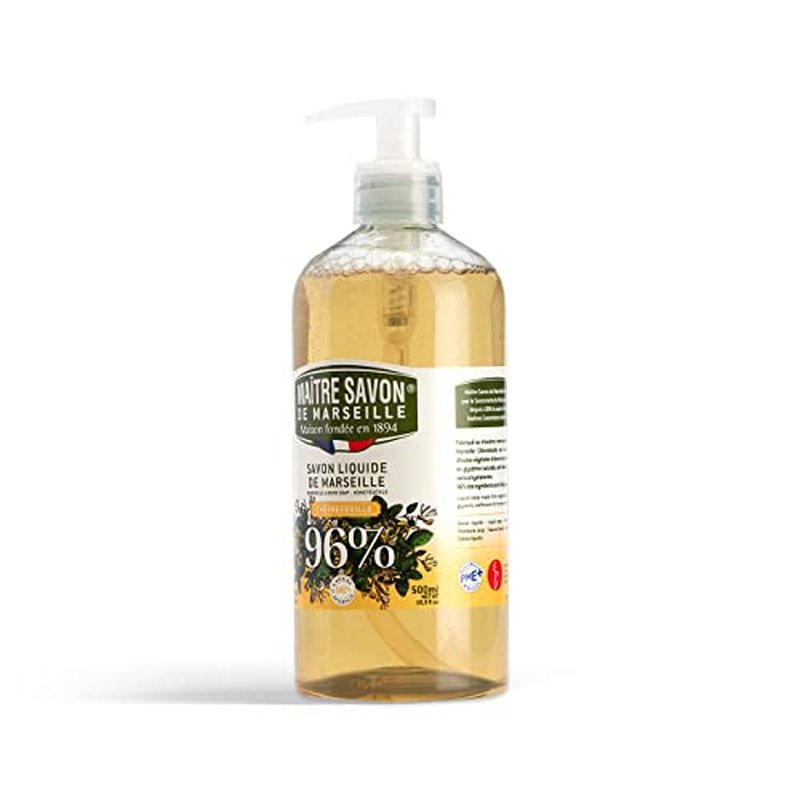 MAITRE SAVON DE MARSEILLE Extra Gentle Liquid Soap With Pump - Honeysuckle 500 ml (16.9 fl oz)