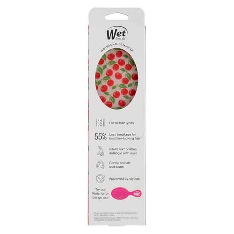 Wet Brush Original Detangler, Cherry (Tutti Fruitti), Ultra-Soft IntelliFlex Bristles Bristles Glide Through Tangles, Detangling Hair Brush, All Hair Types (Wet & Dry), Women & Men, Limited Edition