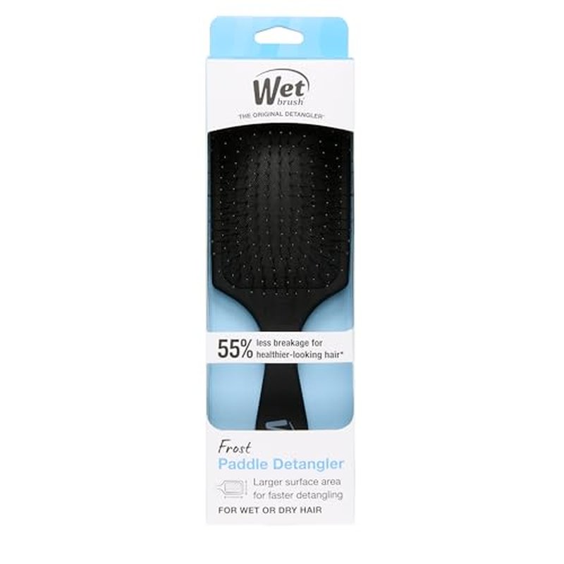 Wet Brush Paddle Detangler Hair Brush, Black Frost - Ultra-Soft IntelliFlex Detangling Bristles with AquaVent Design - Spread Hair Treatments Evenly - Glides Through Tangles For All Hair Types