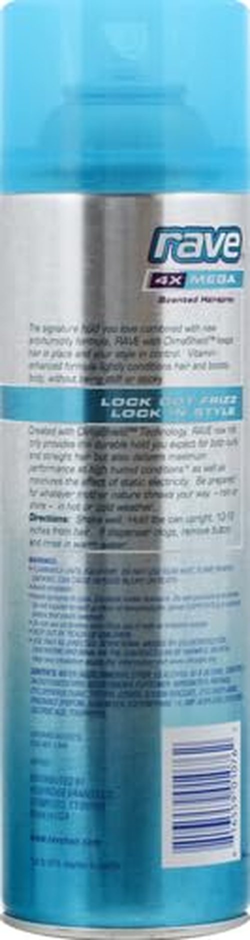 Rave 4X Mega Long-Lasting Hair Spray - Firm Hold, Heat Protection & Shine | ClimaShield for Humidity Control