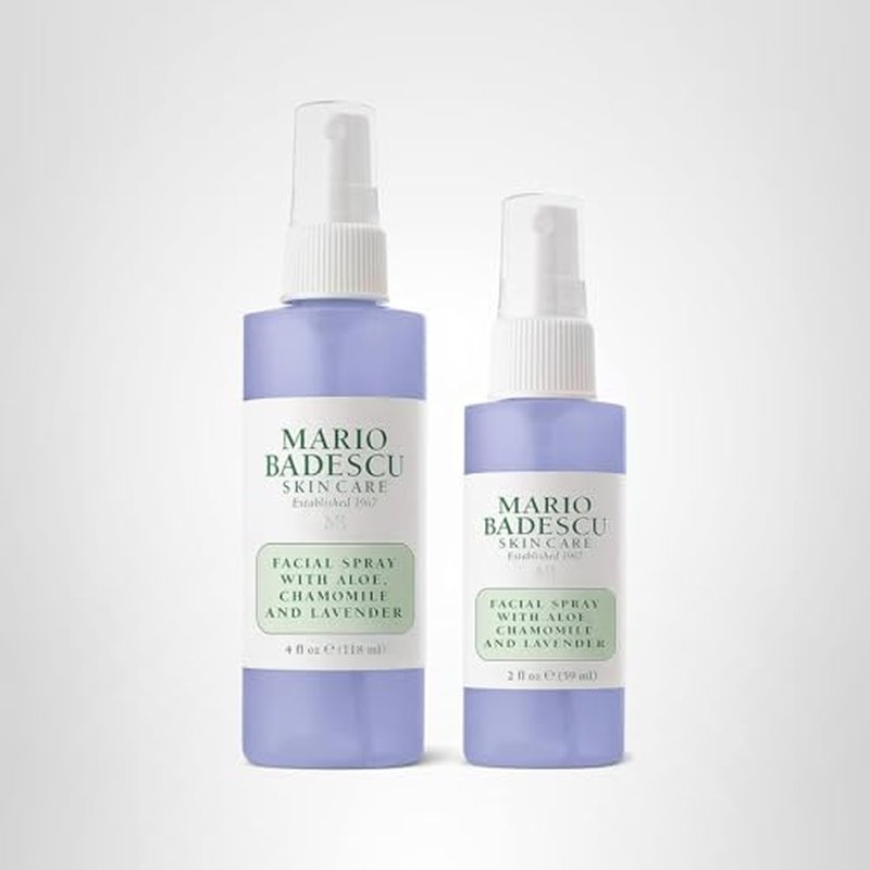 Mario Badescu Facial Spray with Aloe, Chamomile and Lavender for All Skin Types | Face Mist That Hydrates and Restores Balance & Brightness | 4 FL OZ & 2 FL OZ Combo