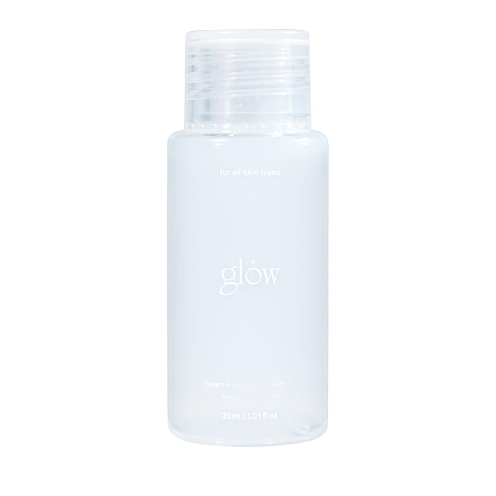 glow mini Lemon Vitamin Toner, Hydrating with hyaluronic Acid, mild Exfoliation, Jeju Lemon Water for Refreshing deep‑Moisture, Highly Absorbent Formula, Cruelty‑Free, 1 fl oz