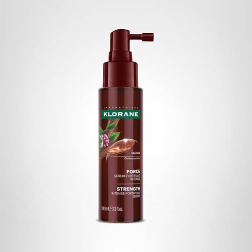 Klorane Intense Strengthening Serum with Quinine - Natural Alternative for Hair Thinning - Support Thicker, Stronger, Healthier Hair - Men & Women - Non-Greasy, Leave-in Formula - 3.3 fl. oz.