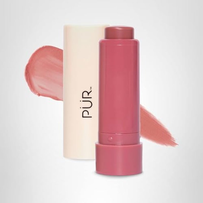PÜR MINERALS Silky Tint Creamy Multitasking Blush Stick with Peptides, Berry Best - Blush Stick with Natural, Healthy-Looking Glow & Ultra-Creamy Finish - Professional Makeup