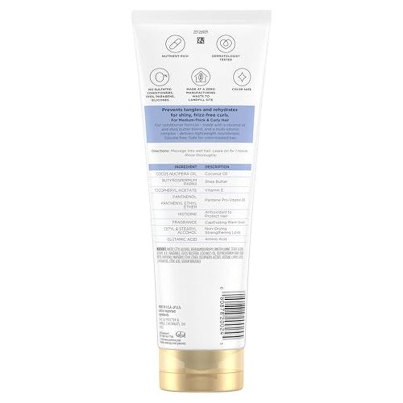 Pantene Pro-V Miracles Curl Define & Shine Coconut + Shea 1 Minute Miracle Conditioner 10.9 FL OZ