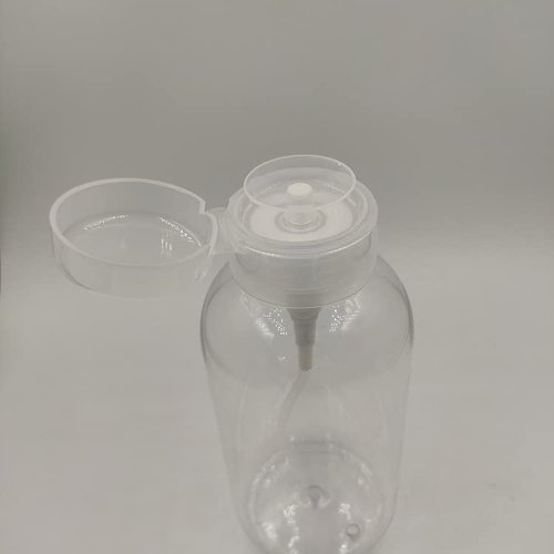 2Pcs 500ml (16.9oz) Nail Polish Remover Pump Bottle Dispenser Empty Push Down Pump Dispenser Bottle with Flip Top Cap for Nail Polish and Makeup Remover, Clear