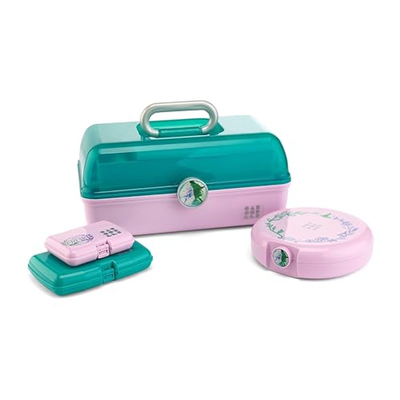 Caboodles For Good 4-Piece Set With On-The-Go Girl, Cosmic Compact, Care Pack, Lil Bit, Teal Lavender, Travel Organizers For Makeup, Wicked: For Good Limited Edition, Includes Wicked-Themed Stickers