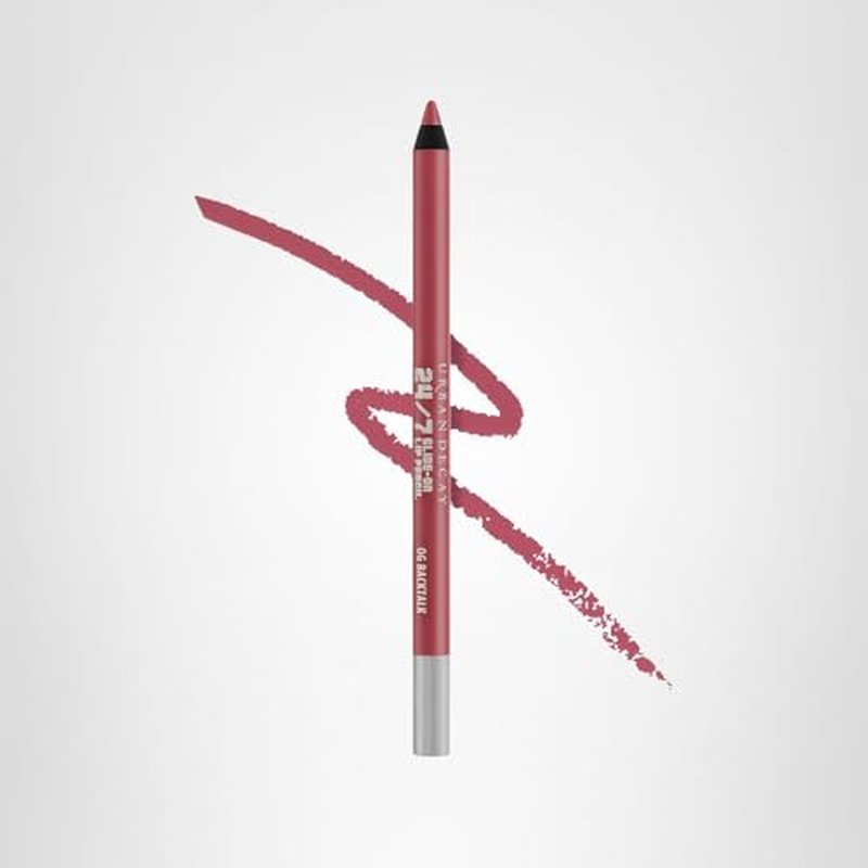 URBAN DECAY 24/7 Glide-On Waterproof Lip Pencil (OG Backtalk - Mauve Nude Pink), Smudge-Proof, Longwearing Lip Liner, Smooth & Creamy Colors, Moisturizing Formula with Vitamin E - 0.04 oz