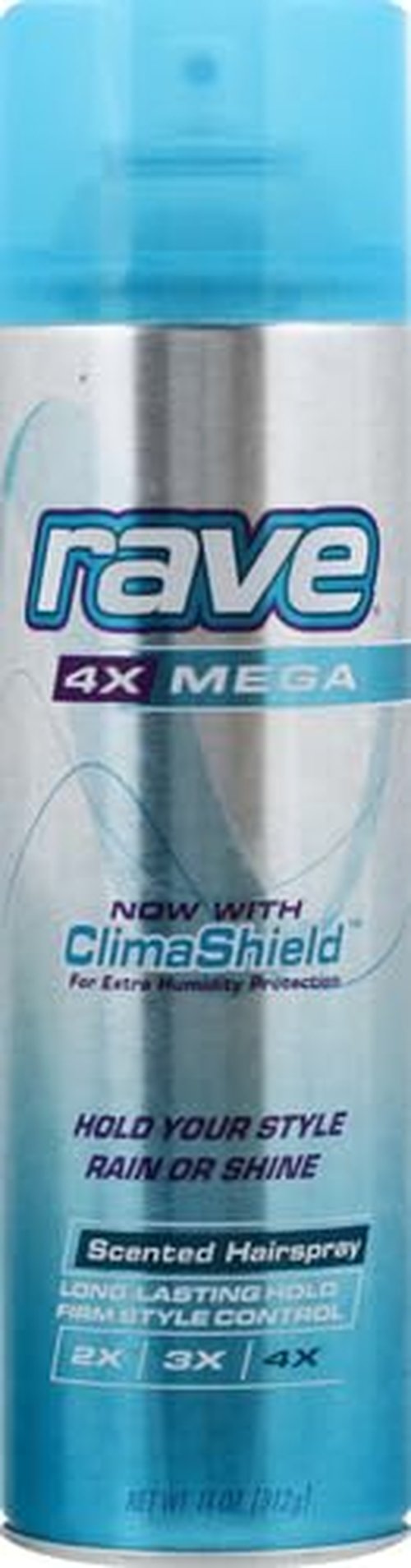 Rave 4X Mega Long-Lasting Hair Spray - Firm Hold, Heat Protection & Shine | ClimaShield for Humidity Control