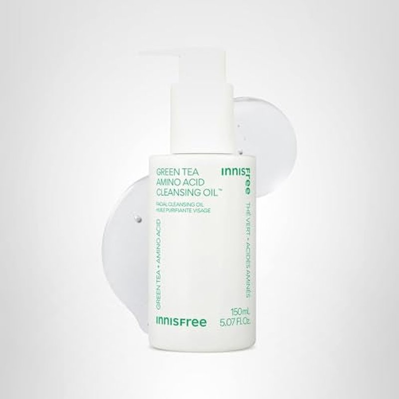 innisfree Green Tea Amino Acid Cleansing Oil, Hydrating Korean Face Wash with Jojoba, Makeup Remover, Sunscreen Dissolving Formula