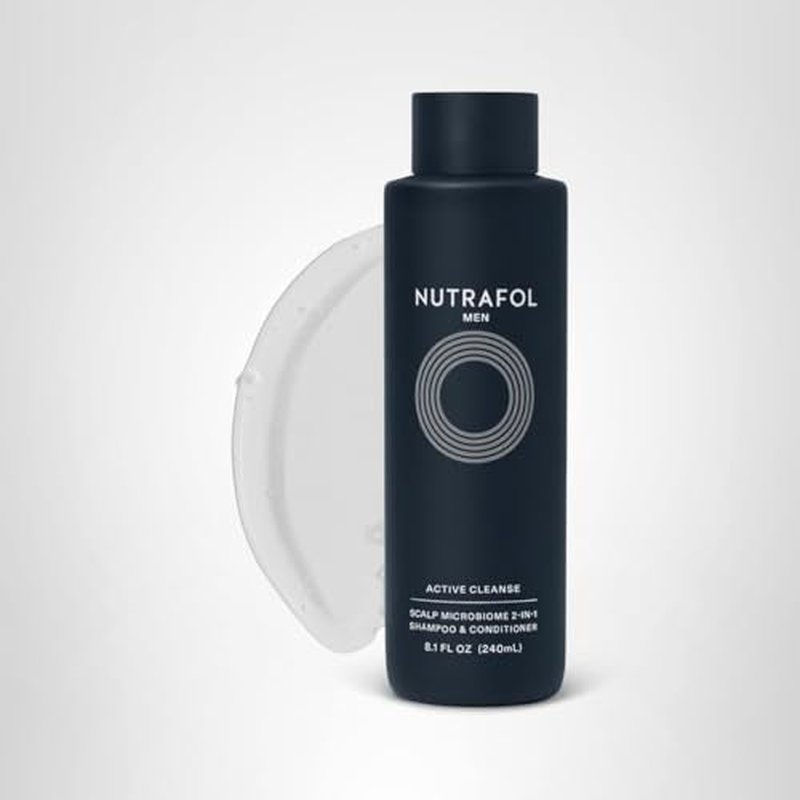 Nutrafol Men's Shampoo and Conditioner 2-in-1, Cleanses, Hydrates, Unclogs Pores, Improves Hair Volume & Strength, Physician-formulated for Thinning Hair, Color Safe, Sulfate Free - 8.1 Fl Oz Bottle