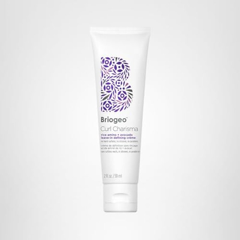 Briogeo Curl Charisma Rice Amino + Avocado Leave-In Defining Crème, Anti Frizz Hair Styling Moisturizer, Leave In Cream for Wavy, Curly, Coily Hair, Boosts Hydration, Vegan, Cruelty-Free, 2 fl oz