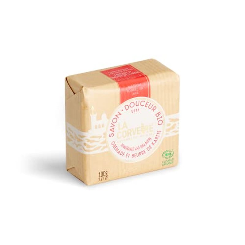 La Corvette organic soap bar - pomegranate with shea butter, 100g